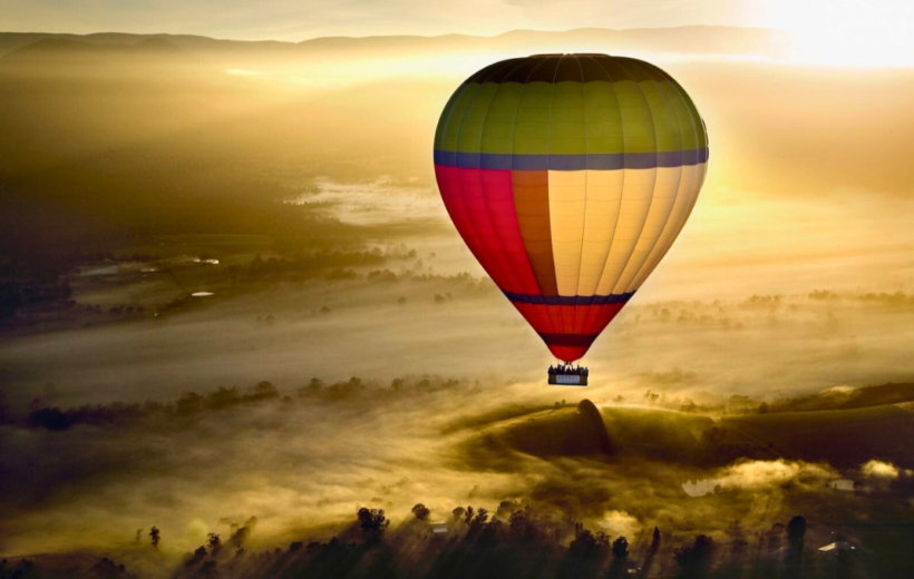 Exotic Sunrise with Balloon